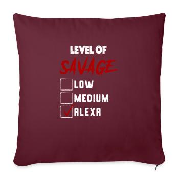 Niveau de Sauvage: ALEXA Coche Nouveauté Personnalisée Na - Housse de coussin décorative 45 x 45 cm - bordeaux - Devant