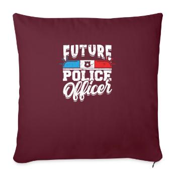 Futur policier Ma carrière - Correctionnel - Housse de coussin décorative 45 x 45 cm - bordeaux - Devant