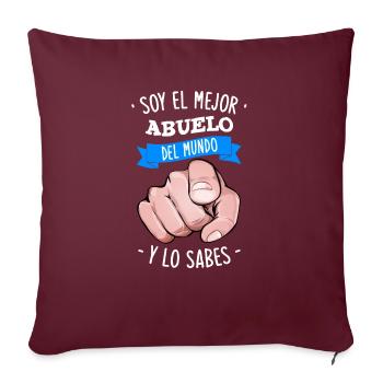 Soy El Mejor Abuelo Del Mundo Y Lo Sabes - Housse de coussin décorative 45 x 45 cm - bordeaux - Devant