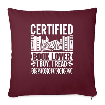 Bookaholic Bookish Fantasy Lire Style de vie Geschen - Housse de coussin décorative 45 x 45 cm - bordeaux - Devant