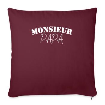 Monsieur Papa, Cadeau De Fille, Fils, Fête Des - Housse de coussin décorative 45 x 45 cm - bordeaux - Devant