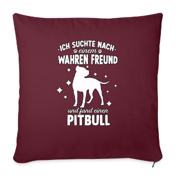 Lustig American Pitbull Terrier Hunde Hundeschule - Sofakissenbezug 45 x 45 cm - Burgunderrot - Vorne