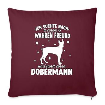 Lustiges Dobermann Hunde Hundeschule Dobermann - Sofakissenbezug 45 x 45 cm - Burgunderrot - Vorne
