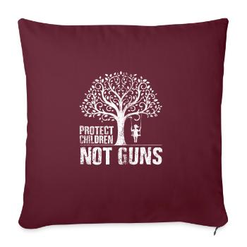 Protéger les enfants, pas les armes - Arbre balançoire pour enfants - Housse de coussin décorative 45 x 45 cm - bordeaux - Devant
