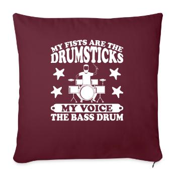 Batteur Drumsticks Drums Musiciens - Housse de coussin décorative 45 x 45 cm - bordeaux - Devant