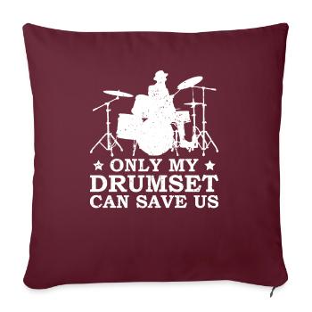 Batteur Drumsticks Drums Musiciens - Housse de coussin décorative 45 x 45 cm - bordeaux - Devant