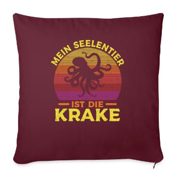 Meeresbiologe Kraken Meeresforscher Oktopus - Sofakissenbezug 45 x 45 cm - Burgunderrot - Vorne