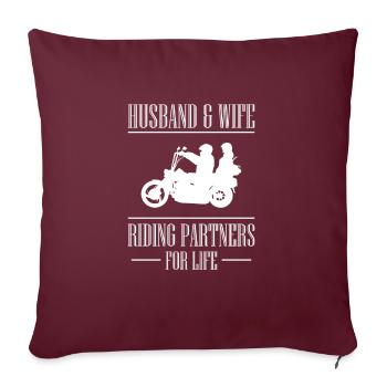 Mari et femme Équitation Partenaires Pour La Vie Chemise - Housse de coussin décorative 45 x 45 cm - bordeaux - Devant