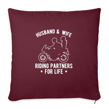 Mari et femme Équitation Partenaires Pour La Vie Chemise - Housse de coussin décorative 45 x 45 cm - bordeaux - Devant