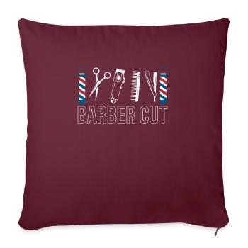 Barber Cut Gift Beard Chemise de coiffeur - Housse de coussin décorative 45 x 45 cm - bordeaux - Devant