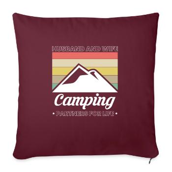 Mari & Femme Partenaires de Camping Pour La Vie Chemise - Housse de coussin décorative 45 x 45 cm - bordeaux - Devant
