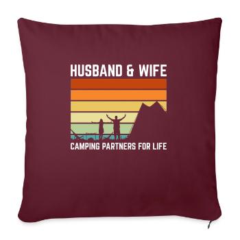 Mari & Femme Partenaires de Camping Pour La Vie Chemise - Housse de coussin décorative 45 x 45 cm - bordeaux - Devant