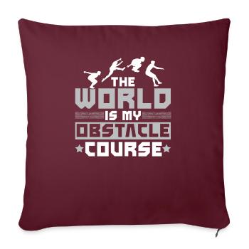Le monde est mon parcours d’obstacles Parkour Traceur - Housse de coussin décorative 45 x 45 cm - bordeaux - Devant