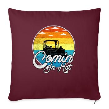 Comin In Hot Silhouette Lake Boating Summer Boat - Sofa pillowcase 17,3'' x 17,3'' (45 x 45 cm) - burgundy - Front