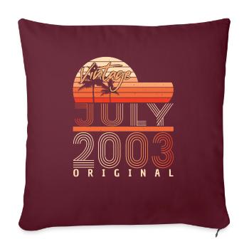 Mois de naissance Juillet 2003 - Housse de coussin décorative 45 x 45 cm - bordeaux - Devant