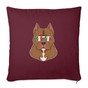 Lunettes de soleil Pitbull Italy I drapeau italien - Housse de coussin décorative 45 x 45 cm - bordeaux - Devant