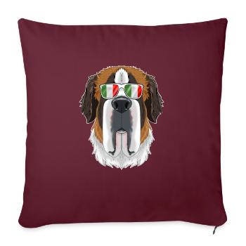 Saint Bernard Italy Sunglasses I Italian Flag - Sofakissenbezug 45 x 45 cm - Burgunderrot - Vorne
