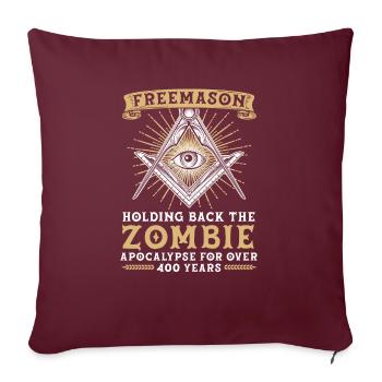 Franc-maçon Fraternel Franc-maçonnerie Square Compass - Housse de coussin décorative 45 x 45 cm - bordeaux - Devant