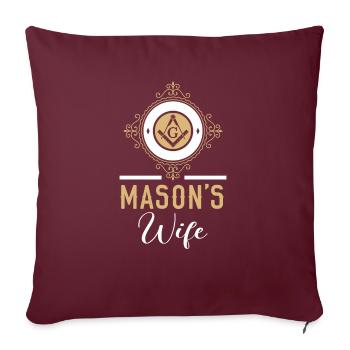 Femme de maçon Franc-maçon franc-maçonnique franc-maçonnique - Housse de coussin décorative 45 x 45 cm - bordeaux - Devant