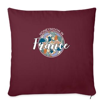 Honeymoon Flitterwochen Urlaub Shirt Frankreich - Sofakissenbezug 45 x 45 cm - Burgunderrot - Vorne