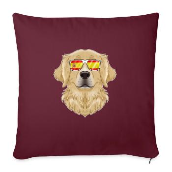 Golden Retriever I Spain Sunglasses I Spanish Flag - Sofakissenbezug 45 x 45 cm - Burgunderrot - Vorne