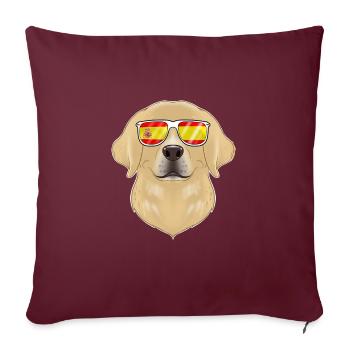 Labrador I Spain Sunglasses I Spanish Flag - Sofakissenbezug 45 x 45 cm - Burgunderrot - Vorne