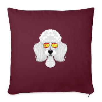 Poodle I Spain Sunglasses I Spanish Flag - Sofakissenbezug 45 x 45 cm - Burgunderrot - Vorne