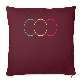 Drei Kringel Vert - Jaune -Rouge - Housse de coussin décorative 45 x 45 cm - bordeaux - Devant