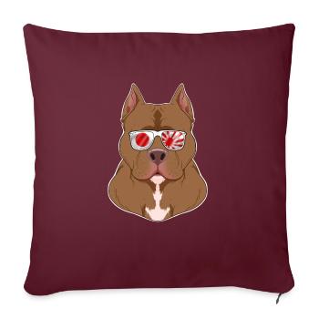 Lunettes de soleil Pitbull Japan I drapeau japonais - Housse de coussin décorative 45 x 45 cm - bordeaux - Devant