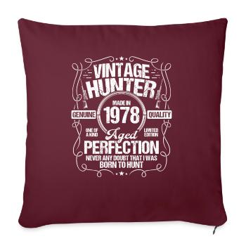 1978 Hunting for Boar Hunter Dog 1978 Year Born - Sofakissenbezug 45 x 45 cm - Burgunderrot - Vorne