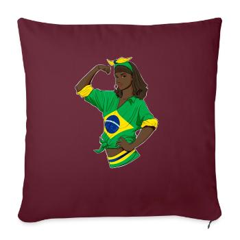 Fille brésilienne incassable I Héritage brésilien - Housse de coussin décorative 45 x 45 cm - bordeaux - Devant