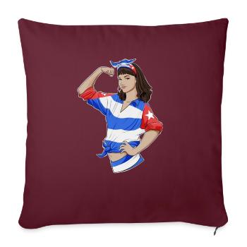 Fille cubaine incassable I Héritage cubain I Cuba - Housse de coussin décorative 45 x 45 cm - bordeaux - Devant