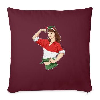Fille hongroise incassable I Héritage hongrois - Housse de coussin décorative 45 x 45 cm - bordeaux - Devant