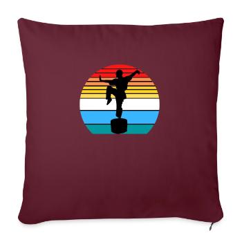 Karaté Vintage Arts Martiaux Kung-Fu Rétro - Housse de coussin décorative 45 x 45 cm - bordeaux - Devant