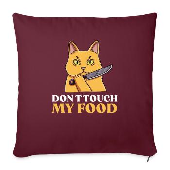 Katze Futter Essen Geschenk - Sofakissenbezug 45 x 45 cm - Burgunderrot - Vorne