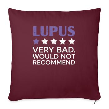 Sensibilisation au lupus Purple Ribbon Maladie auto-immune - Housse de coussin décorative 45 x 45 cm - bordeaux - Devant