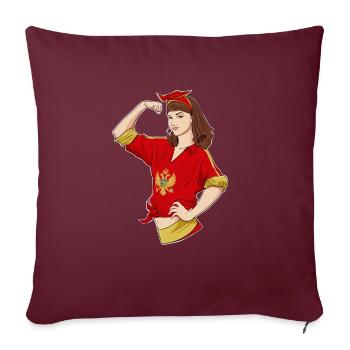 Fille monténégrine Incassable I Héritage - Housse de coussin décorative 45 x 45 cm - bordeaux - Devant