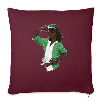 Fille nigériane incassable I Héritage nigérian I - Housse de coussin décorative 45 x 45 cm - bordeaux - Devant