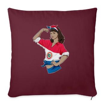 Paraguay Girl Unbreakable I Paraguay Héritage - Housse de coussin décorative 45 x 45 cm - bordeaux - Devant