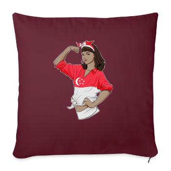 Singapore Girl Unbreakable Singapour Héritage - Housse de coussin décorative 45 x 45 cm - bordeaux - Devant