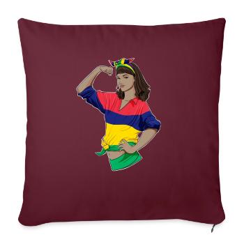 Mauritius Girl Unbreakable Patrimoine de Maurice - Housse de coussin décorative 45 x 45 cm - bordeaux - Devant