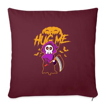 Hug Me Classic Skull of Death Creepy Skeleton - Sofakissenbezug 45 x 45 cm - Burgunderrot - Vorne