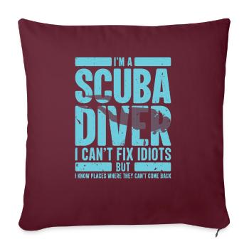 Tauchen Tief Unterwasser Sommer Lifetsyle Geschenk - Sofakissenbezug 45 x 45 cm - Burgunderrot - Vorne