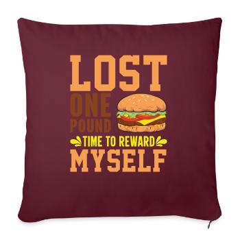 Meaty Burger Food Lovers Style de vie - Housse de coussin décorative 45 x 45 cm - bordeaux - Devant