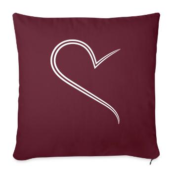 Façon demi-cœur simple - Housse de coussin décorative 45 x 45 cm - bordeaux - Devant