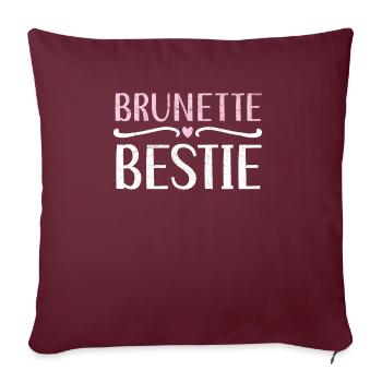 Brunette Bestie Cheveux Bruns Blonde Meilleure Amie - Housse de coussin décorative 45 x 45 cm - bordeaux - Devant