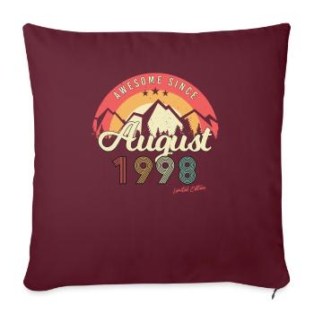 Mois de naissance Août 1998 - Housse de coussin décorative 45 x 45 cm - bordeaux - Devant