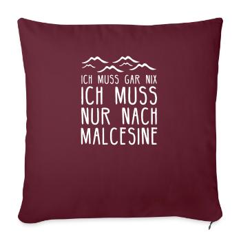 Malcesine am Gardasee I Motiv für Italien Urlaub - Sofakissenbezug 45 x 45 cm - Burgunderrot - Vorne