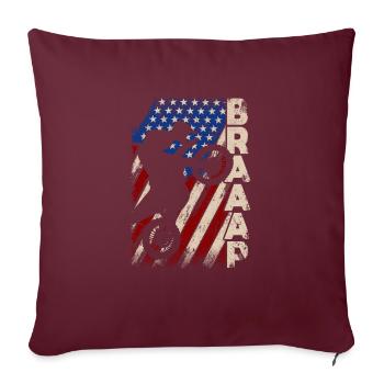 Braaap Vintage USA amerikanische Flagge Dirt Bike - Sofakissenbezug 45 x 45 cm - Burgunderrot - Vorne