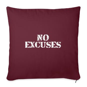 Pas d’excuses - Housse de coussin décorative 45 x 45 cm - bordeaux - Devant